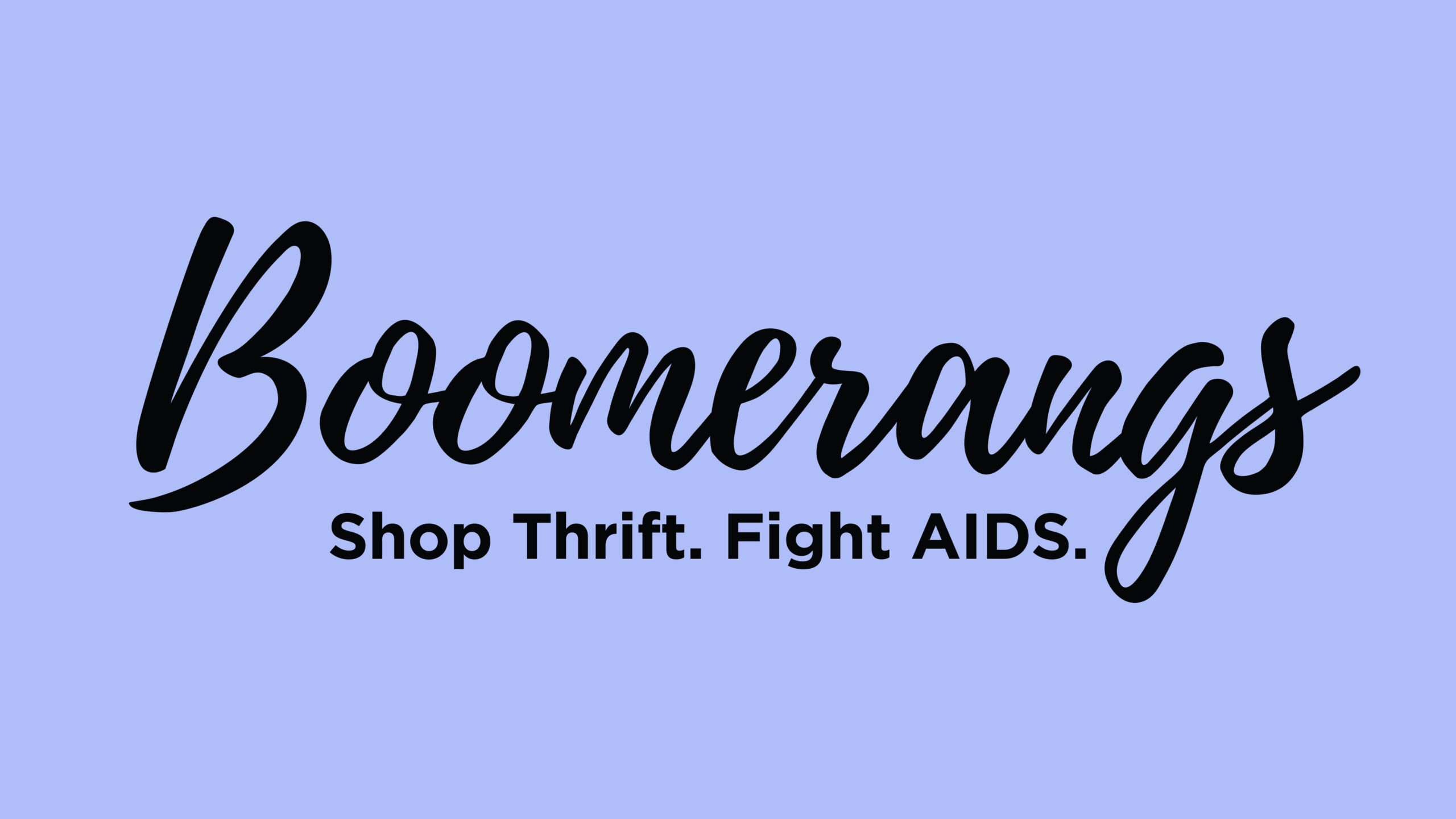 New logo for Boomerangs thrift store featuring a script font.