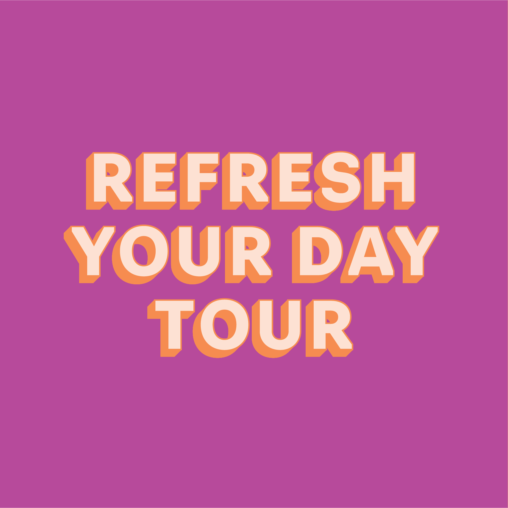 Orange color version of the Refresh Your Day tour logo