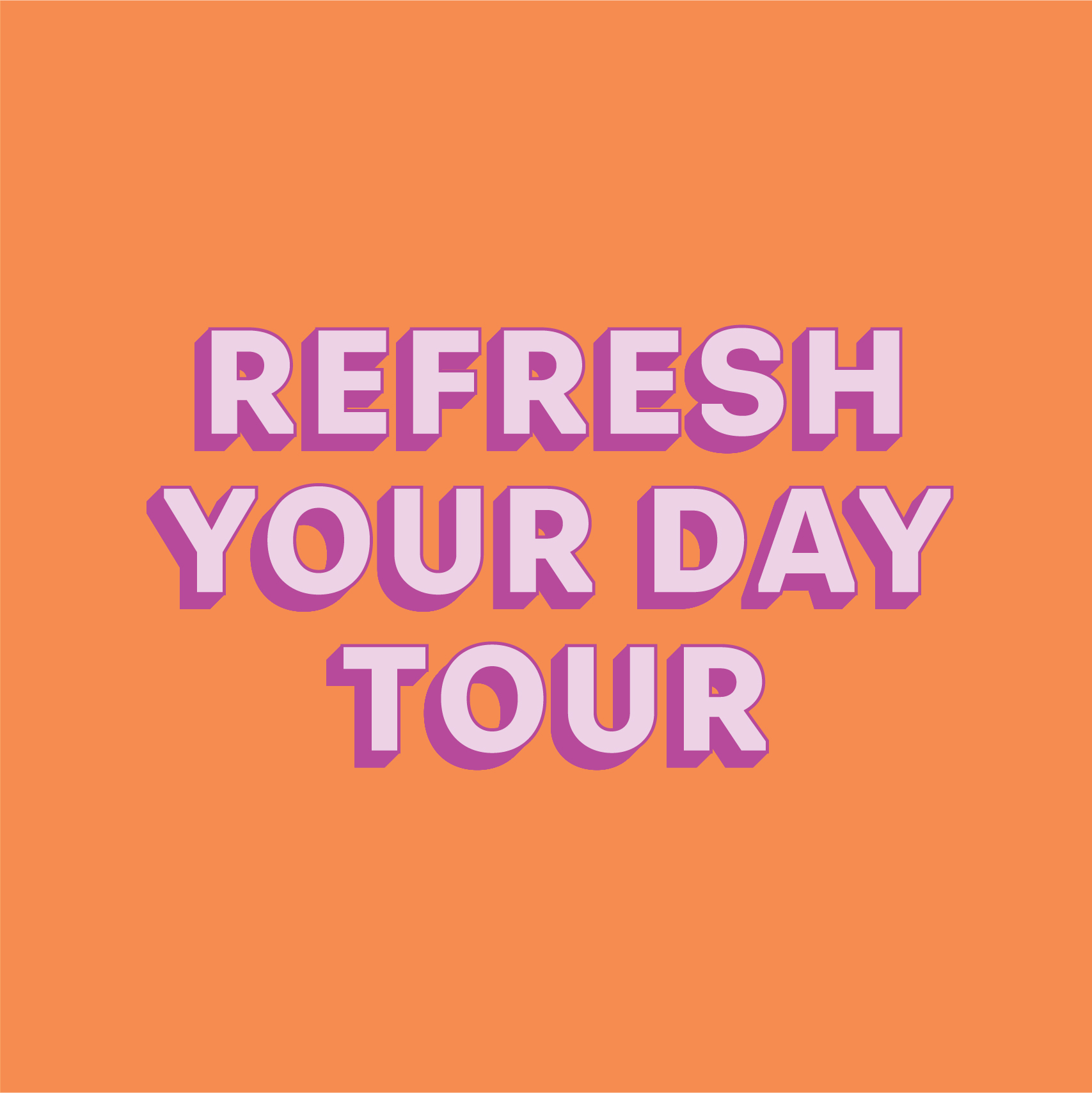 Violet color version of the Refresh Your Day tour logo